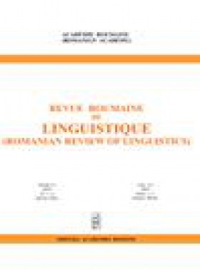 Revue Roumaine De Linguistique-romanian Review Of Linguistics